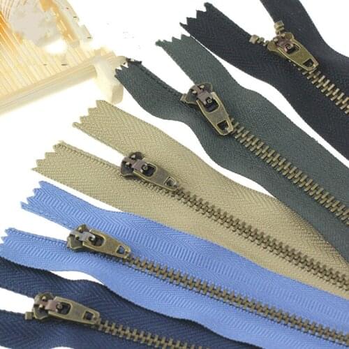 48pcs/lot Vintage Metal Zipper Close End for Jeans Pants Front Sewing Tailoring Accessories