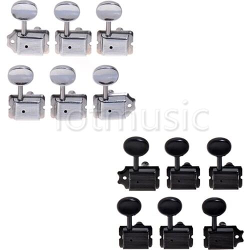 Vintage Machine Heads Tuning Pegs for Electric Guitar Replacement Chrome and Black 12 Right
