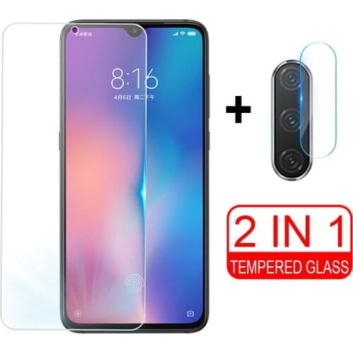 2 in 1 Camera Glass mi 9lite Screen Protector For xiaomi mi 9 lite Tempered Glass On xiomi mi9 light life mi9lite Back Lens Film