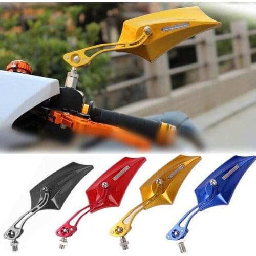 1 Pair Motorcycle Mirror Scooter E-Bike Rearview Mirrors Electrombile Back Side Convex Mirror 8mm 10mm Carbon Fiber Universal