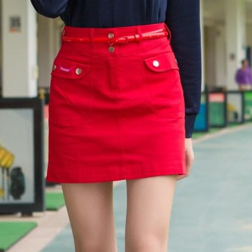 Women High Waist Golf Skirt Pocket Leisure Durable Sportwear Anti-Wrinkle Safety Short Skirt Casual Golf Mini Dress D0673