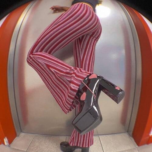 Y2K Low Pocket Hip Fashion Printed Casual Trousers Horn Women Pants Womens Personalized Stretch Sexy Pant Casual Beach Harajuku