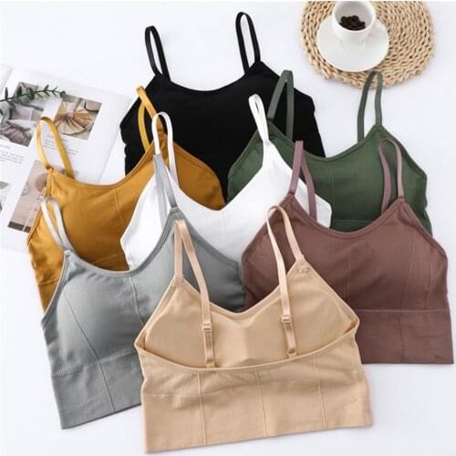 Women Tank Top Tube Top Seamless Underwear Crop Tops Sexy Lingerie Intimates Slim Strap Camisole Femme Fashion Sprots Bra Vest