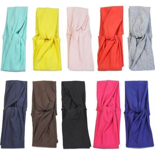 1pcs Knitted Cotton Elastic Girls Hair Band Younger Turban Headband bandeau bebeHeadband Head Wrap Tie Knot Head band