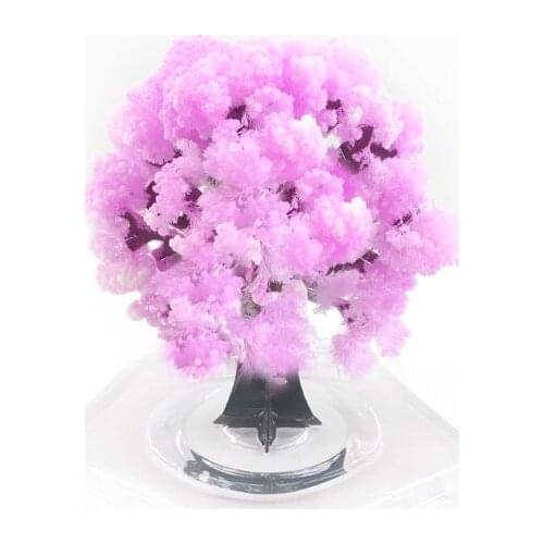 2PCS 9x8cm Pink Magic Growing Paper Sakura Tree Magical Grow Christmas Trees Desktop Cherry Blossom Science Toys For Children