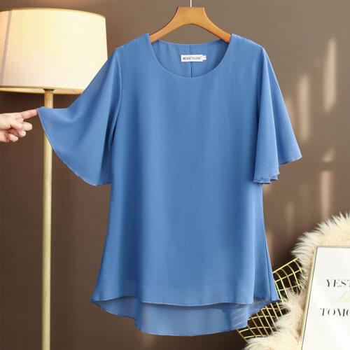 Summer 2022 New Arrival Tops Womens Fashion Brand Casual Round Neck Plus Size Blusas De Mujer CN(Origin) Women Cover belly