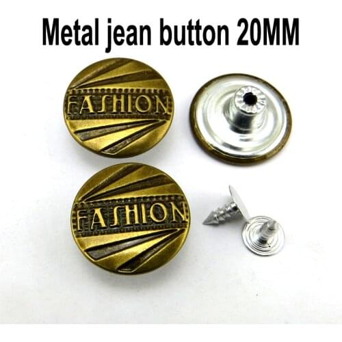 30PCS 20MM Metal Word Jeans Wear Button Decoration Garment Jean Garment Fashion Buttons Sewing Clothes Accessory JMB-357