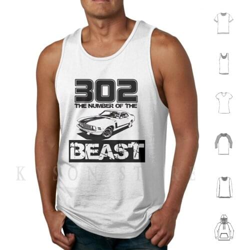 302-The Number Of The Beast Tank Tops Vest 100% Cotton 302 Muscle Car Mach 1