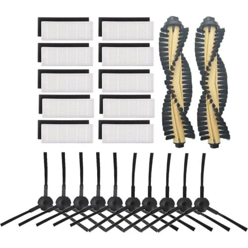 32pcs/lot Main brush & Side brush & Hepa filter replacements for ilife A4 T4 X432 X430 X431 Vacuum cleaner filter accessories