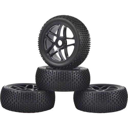 4PCS 1/8 Buggy Off-Road Tires & 17mm Hub Wheel Rim for HPI Kyosho HSP 1/8 RC Car