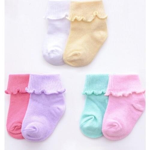 5Pair/lot new childrens socks lace casual cotton childrens baby socks