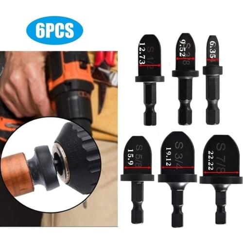 6pcs Tube Expander Drill Bits Air Conditioner Copper Pipe Flaring 7/8 3/4 5/8 1/2 3/8 1/4inch Install Repair Tool For Refrigerat
