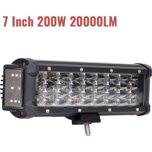7 Inch 200W 20000LM LED Work LIght Side Luminous Light Bar For 4x4 Trucks Off-road Vehicles