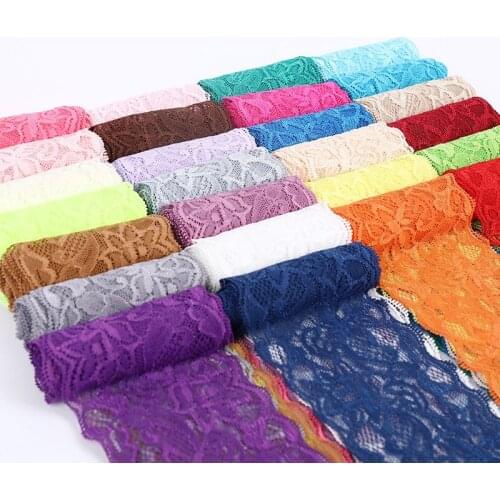 8cm Colorful Elastic Lace Ribbon Hollow Out Floral Pattern White Lace Trimming DIY Crafts Sewing Garment Accessories Lace Tape