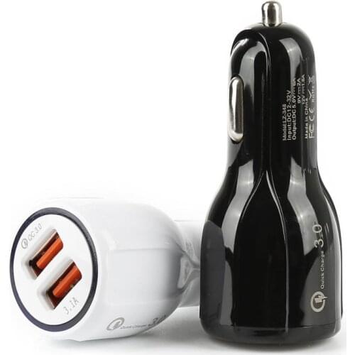 Car Charger Qualcomm Qc 3.0 Fast Charging Adapter For iPhone Samsung Xiaomi Fast Car Charging Adapter QC 3.0 2 USB Quick Charger