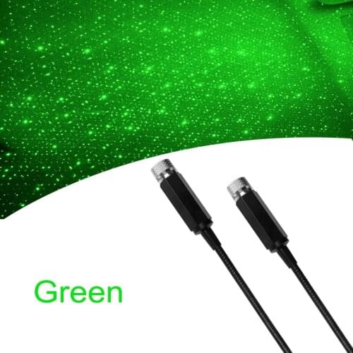 Car Roof Star Light USB Green Auto Mini LED Starry Laser Atmosphere Projector Lights For Interior Decoration Night Lamp Effects