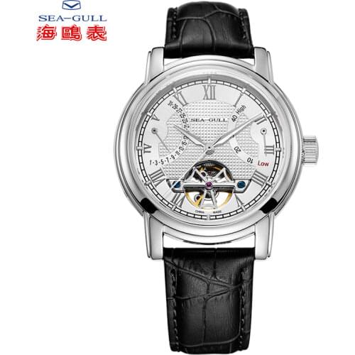 Seagull Business Watches Mens Mechanical Wristwatches Calendar 50m Waterproof Leather Valentine Gifts Male Watches D819.625