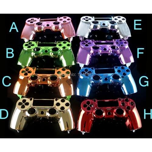 12pcs 8 colors Chrome Shell Case controller shell case For PS4 JDS 001 010 JDM 001 Wireless Controller without button parts