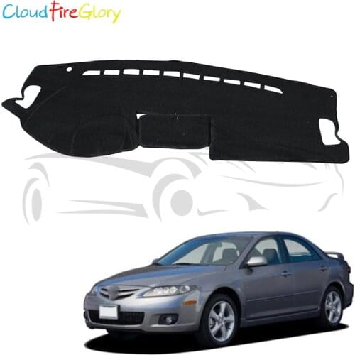 CloudFireGlory For Mazda 6 GG1 2003-2008 Black Dashboard Cover Dashmat Dash Mat Pad Sun Shade Dash Board Cover Carpet LHD