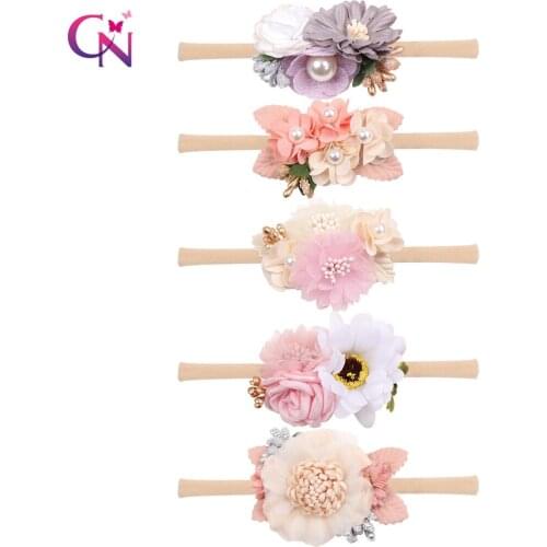 CN Flowers Headbands Baby Headband Korean Newborn Baby Girls Hair Accessories DIY Jewelry Children Photographed Photos Accessory