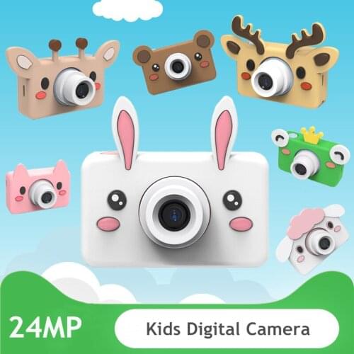 24MP Children Digital Camera Cartoon Kids Video Camera Mini Cam Toy Birthday Gift Children Educational Toys Camera for Girl Boy