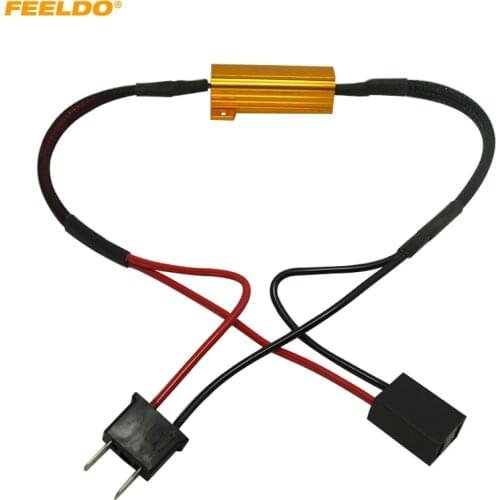 FEELDO 1Pc H7 Headlight Load Resistor Fog Lamps Decoder LED Canbus Connection Resistance Line LED Fog Lights Resistor #FD-5340