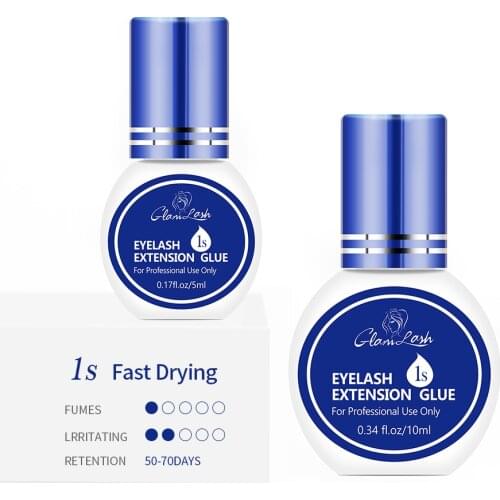 GLAMLASH Extra Strong Evolution Eyelash Extension Glue 0.3-2 Sec Drying time Retention5– 10Weeks Professional Use Black Adhesive
