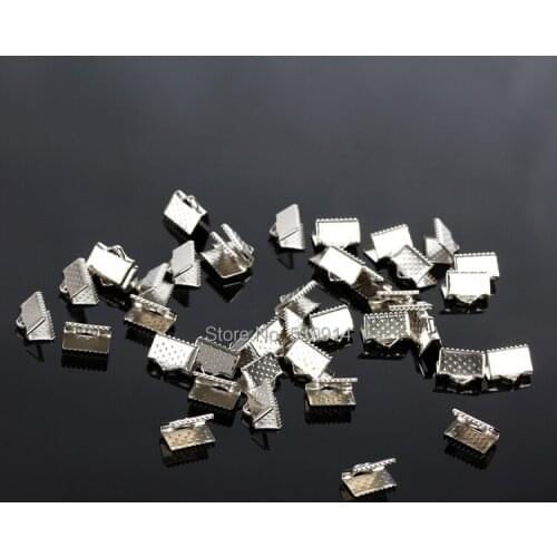 10MM 400Pcs Ribbon End Connectors Flat Cord Metal Final Hook Jewelry Findings Fit Charm Bracelet Making
