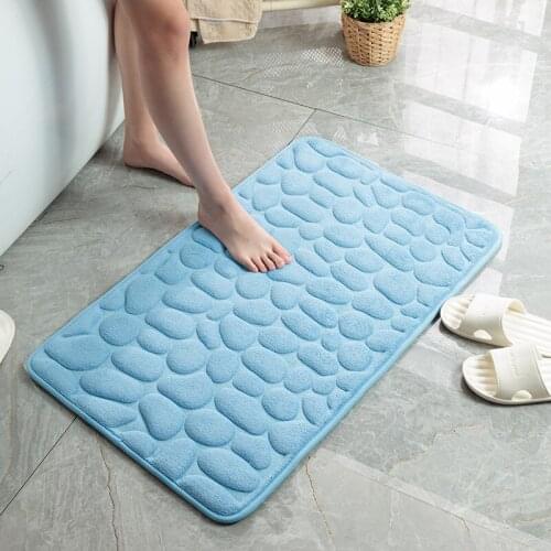High Quality Pebble Bath Mat Slow Rebound Absorbent Foot Mat Shower Door Mat SBR Non-slip Bathroom Rugs Bath Carpet Toilet Rug