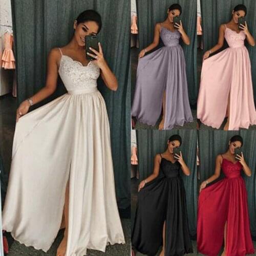 Lace Floral Sleevesless Communion Dresses Evening Dress Prom Party Formal Long Dress Simple Robe P30