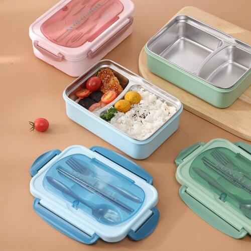 Japanese Style Split 304 Stainless Steel Lunch Box Portable Lunch Box Insulated Lunch Box Transparent Plastic Lunch Box Student