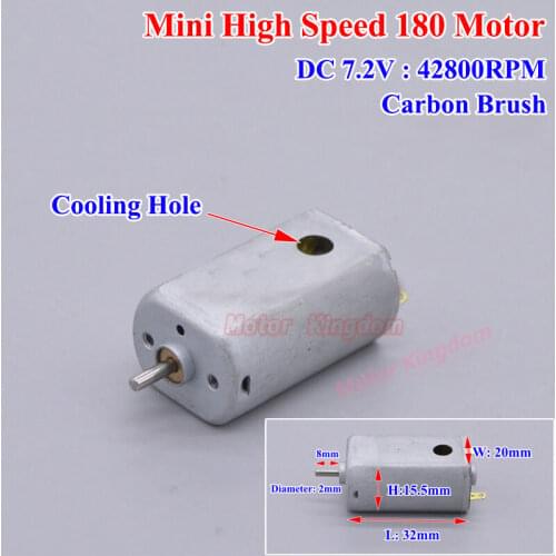 Mini 180 Motor DC 3V 3.7V 6V 7.2V 42800RPM UltraHigh Speed Engine DIY Racing Car Slot Car RC Drone HM