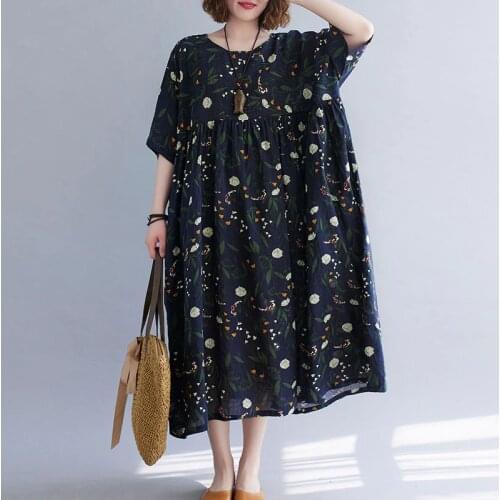 Summer Fashion Women Dress Plus Size 4XL 5XL 6XL Floral Design Dresses Vintage Female One Piece Beach Boho Maxi Dress Vestidos