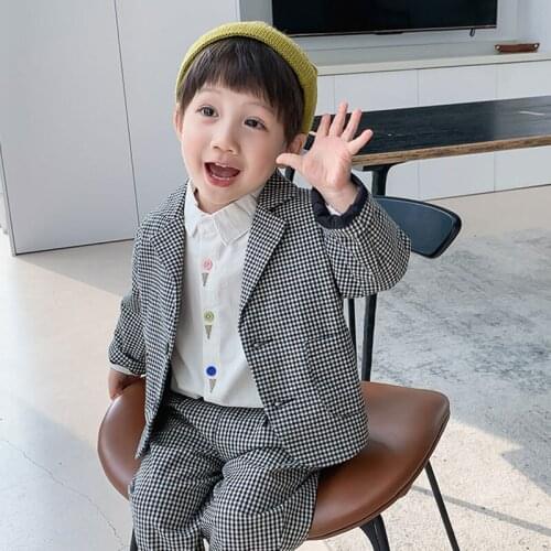 Buttons Spring Autumn Childrens Clothes Suit Baby Boys Sweatshirts + Pants 2pcs/Set Kids Teenage Top School Beach Boy Clothing