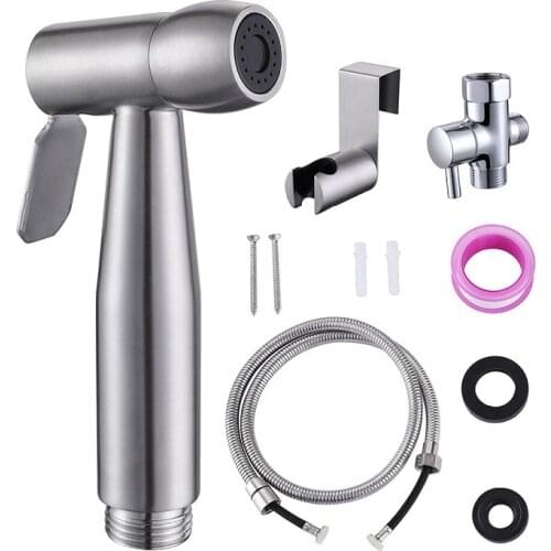 Stainless Steel Handheld Toilet bidet sprayer set Kit Hand Bidet faucet for Bathroom hand sprayer shower head self cleaning