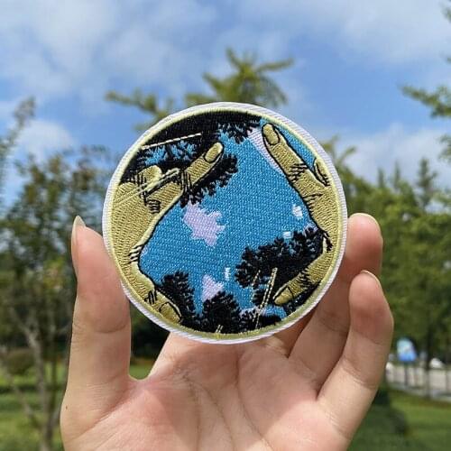 Outdoor Travel Patches On Clothes Natural Sky Camping Iron On Patches For Clothing Adventure Stickers DIY Embroidery Patch