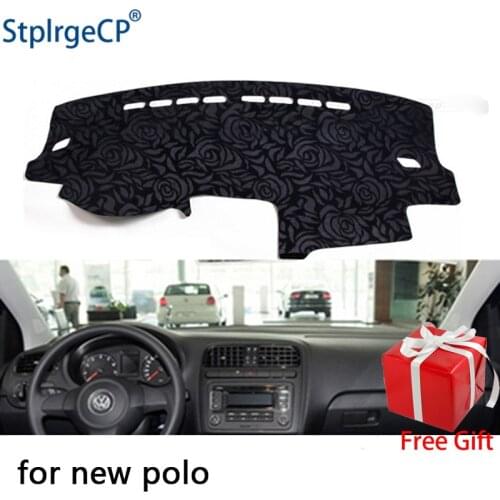 Rose Pattern Non-slip Car Dashboard Cover Dash Mat Pad DashMat ANti-UV Car Sticker for Volkswagen polo 2013-2018 Car Styling