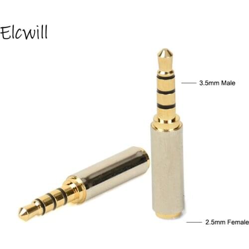 New Adapter Converter Gold 3.5mm Male To 2.5mm Female Stereo Audio Headphone Jack High Quality Wholesale