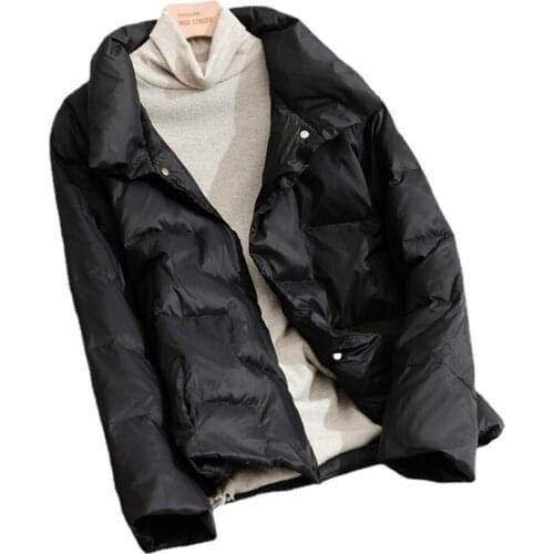 Autumn Winter jacket women Fashion Thin and light Down jacket women Short coat Casual Standing collar Cotton parka Coats Female