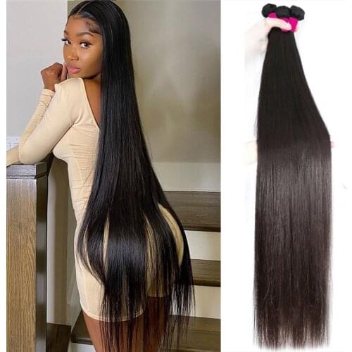 Straight Bundles Virgin Hair Bundles 40 Inch Long Brazilian Remy Natural Human Hair Bundles For Black Women Bone Straight Hair