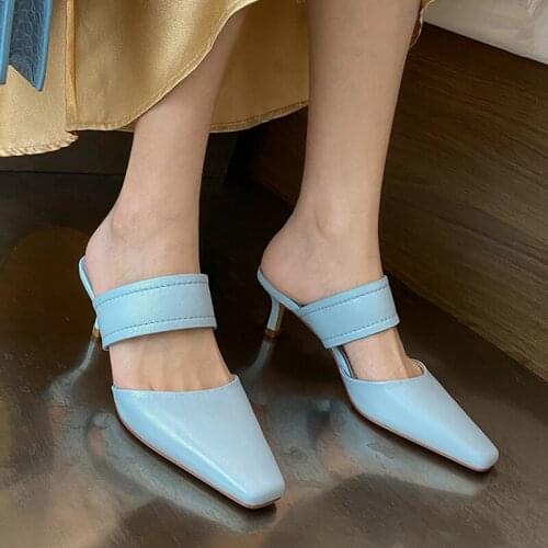 QZYERAI 2021 New Arrival Summer Women Slippers Fashion Design Genuine Leather Casual Handmade Shoes Modern Slippers