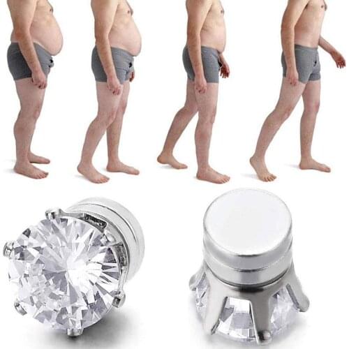 1 Pair Slimming Earrings Big Crystal Shiny Stimulate Biomagnetic Earring Therapy Stud Products Slim Loss Acupoint Weight Ma O0H5