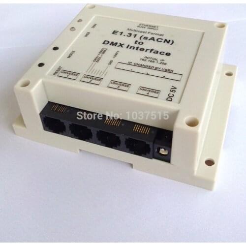 Compatible for ChamSys MagicQ, E1.31 (sACN) to DMX Interface / Bridge, 4 DMX512 Universes output up to 2048 DMX channels