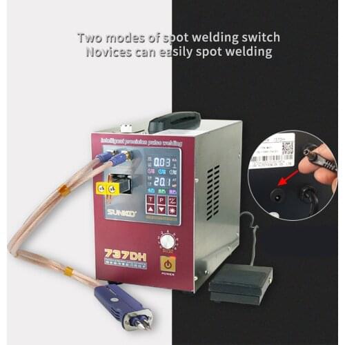 SUNKKO737DH spot welder 4.3KW induction delay touch welding machine small 18650 lithium battery spot welding machine nickel Stri