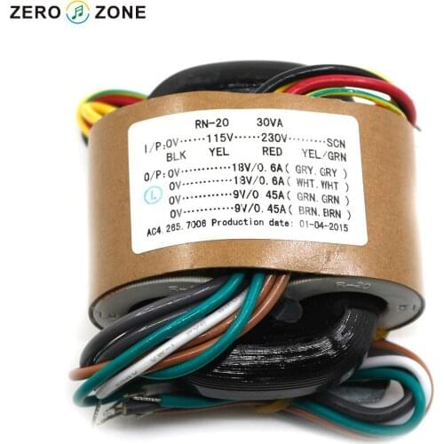 GZLOZONE 30VA Dual 18V Dual 9V R-type Transformer 30W 18V*2 +9V*2 Transformer For Audio