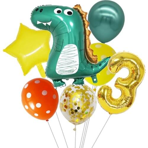 Dinosaur Party Balloon Dinosaur Birthday Party Foil Number Balloons Kids Wild Animal Jungle Birthday Party Decorations Globos