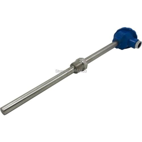 WRN-230 K type 200mm sensing 150mm cold side probe with thread armor connection thermocouple temperature sensor long term 0-800C