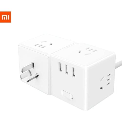 Xiaomi Mijia 2 In 1 USB Charger Power Strip Adapter 6 Ports Socket Converter Space-saving Socket Plug Outlet Magic-Cube