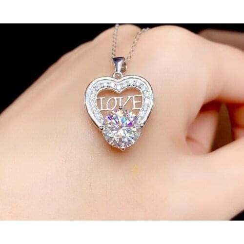 3Ct D Color VVS1 Moissanite 925 Sterling Silver Passed Diamond Test Love Heart Pendant Necklace Women Got Engaged Luxury Jewelry