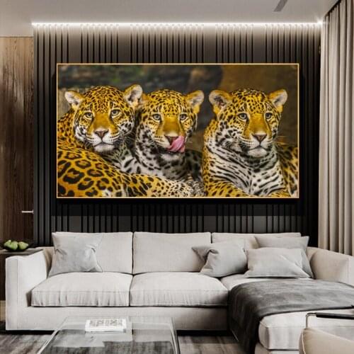 Animal Art Panther Jaguar Canvas Painting Leopard Wall Pictures for Living Room Wall Art Posters and Prints Cuadros Home Decor